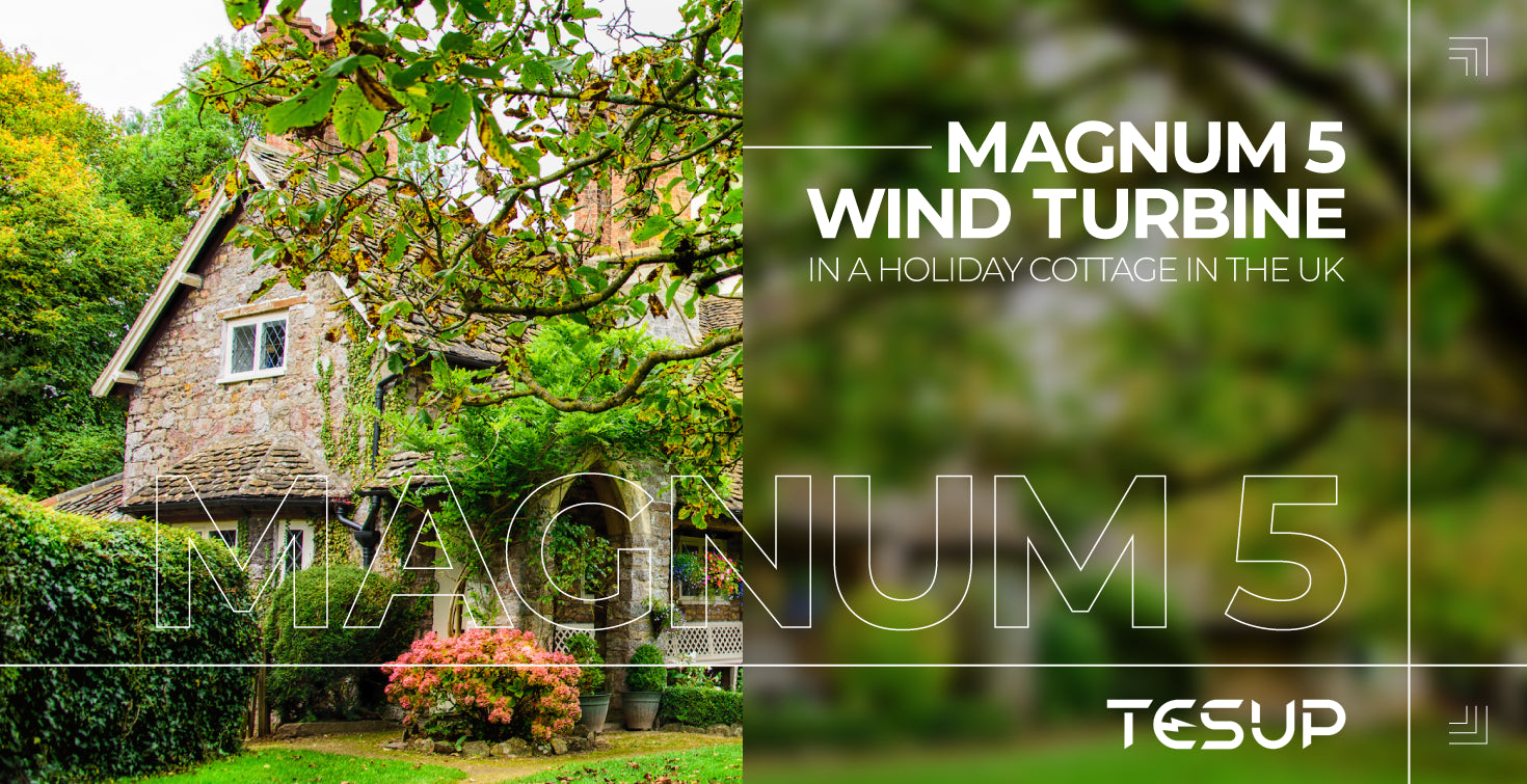 L'éolienne Wekraft Magnum 5 se trouve dans un chalet de vacances au Royaume-Uni