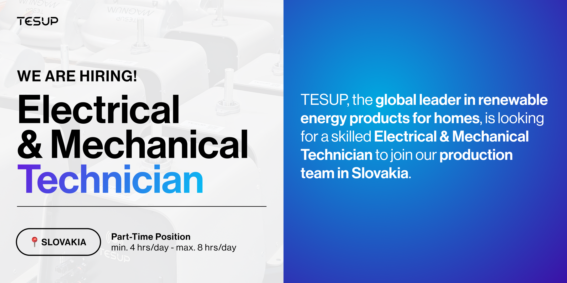 Join Wekraft Slovakia – Part-Time Electrical & Mechanical Technician